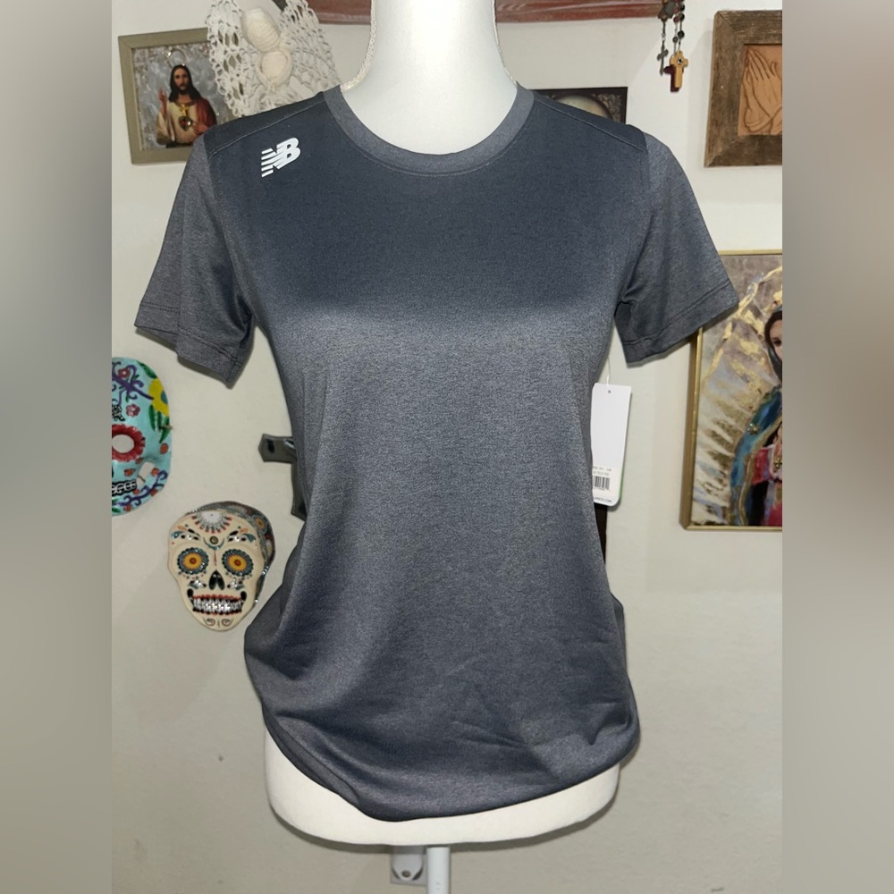 New Balance Women's Dark Gray Short Sleeve Tee